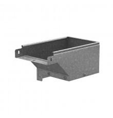 Поворот вертикальный вниз левый к лотку 100х100, толщ. 1,0 мм, Сендзимир цинк, 070111  ПВНЛ-100х100-1,0-СЦ   Ostec