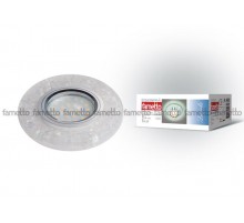 Светильник декор.встр Luciole DLS-L103 GU5.3 CHROME/CLEAR доп.LED подсветка 3Вт металл/полимер. хром/прозр.+мерцающие частицы  10717  Fametto