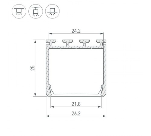 Профиль PLS-LOCK-H25-2000 ANOD  016386  Arlight