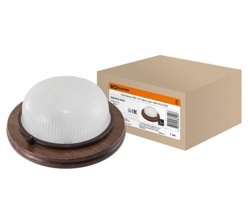 Светильник пылевлагозащищенный под лампу для ЖКХ НПБ1101 венге круг 100Вт IP54  SQ0303-0425  TDM