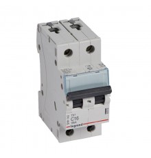 Выключатель автоматический двухполюсный TX3 6000 16А C 10кА  403930  Legrand