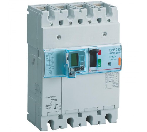 Автоматический выключатель DPX3 250 - эл. расц. - с диф. защ. - 25 кА - 400 В~ - 4П - 100 А  420325  Legrand