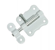 Задвижка накладная ЗТ-2 50х47 круглый ригель (D15мм, L70мм) бел. (1 шт) - пакет   138889  Tech-KREP