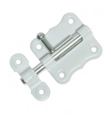 Задвижка накладная ЗТ-2 50х47 круглый ригель (D15мм, L70мм) бел. (1 шт) - пакет   138889  Tech-KREP