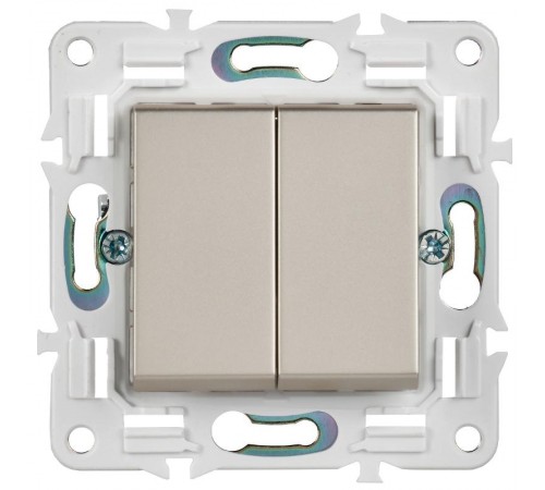 SKANDY Выключатель 2-клавишный перекрестный 10А SK-V06Sh шампань   SK-V23-0-10-K37  IEK