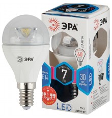 Лампа светодиодная LED P45-7W-840-E14-Clear (диод,шар,7Вт,нейтр,E14)  Б0020552  ЭРА
