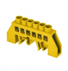 Шина "0" РЕ (8х12мм) 6 отверстий латунь желтый нейлоновый корпус комбинированный EKF PROxima  sn0-125-6-dpe  EKF