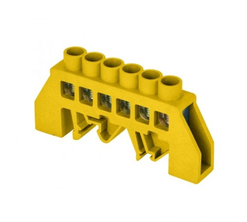 Шина "0" РЕ (8х12мм) 6 отверстий латунь желтый нейлоновый корпус комбинированный EKF PROxima  sn0-125-6-dpe  EKF