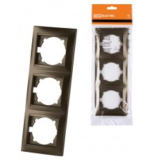 Рамка 3-х постовая вертикальная бронза "Лама"  SQ1815-0734  TDM