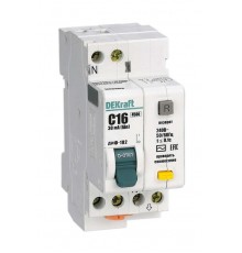 Выключатель автоматический дифференциального тока ДИФ-102 1п+N 16А C 30мА тип AC  16003DEK  DEKraft