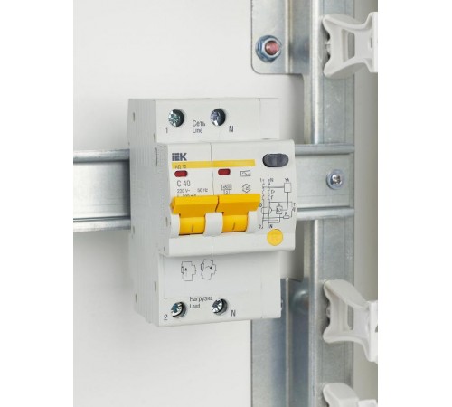 Выключатель автоматический дифференциального тока АД12 2п 40А C 300мА тип AC (3 мод)  MAD10-2-040-C-300  IEK
