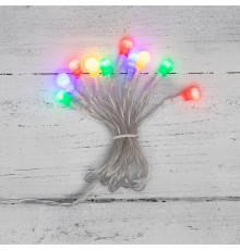 Гирлянда светодиодная Шарики 1,5 м, 10 LED, прозрачный ПВХ, цвет свечения мультиколор, 2 х АА (батарейки не в комплекте)  303-092  NEON-NIGHT