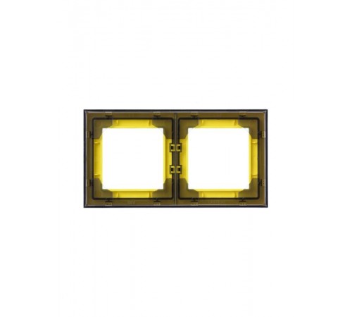 ABB Levit Жёлтый / дымчатый чёрный Рамка 2-ая  3901H-A05020 64W  2CHH015020A6064  ABB