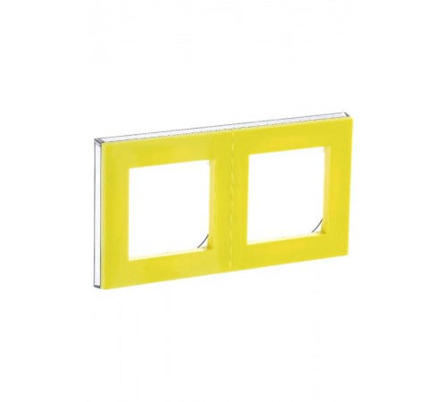 ABB Levit Жёлтый / дымчатый чёрный Рамка 2-ая  3901H-A05020 64W  2CHH015020A6064  ABB