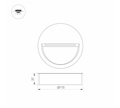 Светильник LTD-TRAIL-R115-4W Warm3000 (GR, 65 deg, 230V) (Arlight, IP65 Металл, 3 года)  029962  Arlight