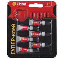 Супер-клей СВЕРХПРОЧНЫЙ 1 гр.х 6 шт. BL-6 SBL1-6  C0045533  СИЛА