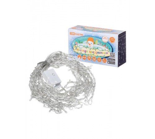 Гирлянда светодиодная "Бахрома" 1,9х0,5 м, 68LED, белый, 8 режимов, 250 В, IP20,  SQ0361-0077  TDM