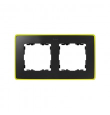 Simon 82 Рамка декоративная, 2 поста, Select, Neon, S82 Detail, графит-жёлтый  8201620-262  Simon