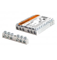 Шина "N" нулевая 6х9мм 6/1 (6 групп/крепеж по центру) никелированная  SQ0801-0302  TDM