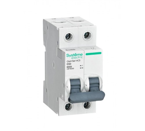 Выключатель автоматический двухполюсный 50A C 6kA City9  C9F36250 Systeme Electric