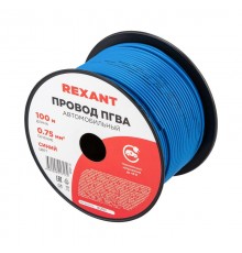 Провод ПГВА REXANT 1х0.75 мм, синий, бухта 100 м 01-6505  REXANT
