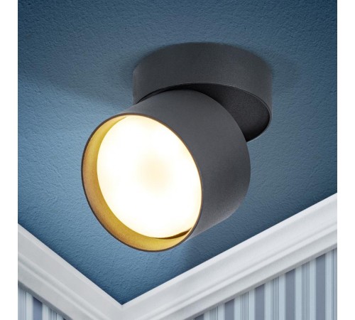 Светильник накладной подсветка OL12 GX53 SBK под лампу Gx53, алюминий, цвет черный (40/960)  Б0049034  ЭРА