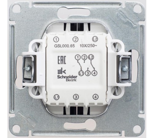 Glossa Шоколад Переключатель 2-клавишный, сх.6, 10АХ  GSL000865  SE