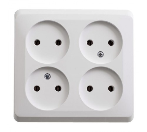Этюд Белый О/У Розетка Розетка 4-ая без заземления без шторок  PA16-205B  SE