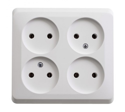 Этюд Белый О/У Розетка Розетка 4-ая без заземления без шторок  PA16-205B  SE