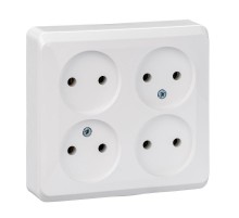 Этюд Белый О/У Розетка Розетка 4-ая без заземления без шторок  PA16-205B  SE