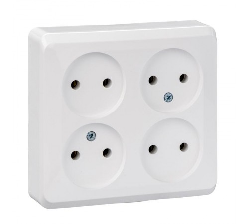 Этюд Белый О/У Розетка Розетка 4-ая без заземления без шторок  PA16-205B  SE