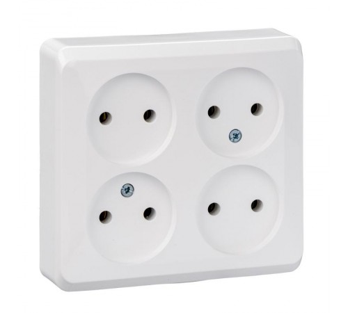 Этюд Белый О/У Розетка Розетка 4-ая без заземления без шторок  PA16-205B  SE