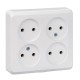 Этюд Белый О/У Розетка Розетка 4-ая без заземления без шторок  PA16-205B  SE