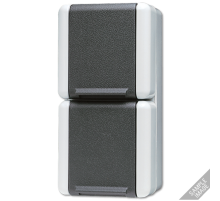 Двойная горизонтальная SCHUKO-розетка 16A 250V~ для накладного монтажа IP44 8220W Jung