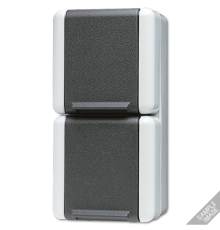 Двойная горизонтальная SCHUKO-розетка 16A 250V~ для накладного монтажа IP44 8220W Jung