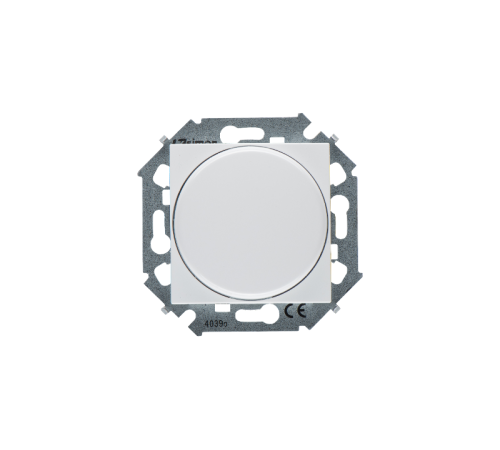 Simon 15 Белый Светорегулятор поворотно-нажимной электронный, переключатель, 500Вт 230В, винт. Зажим  1591790-030  Simon