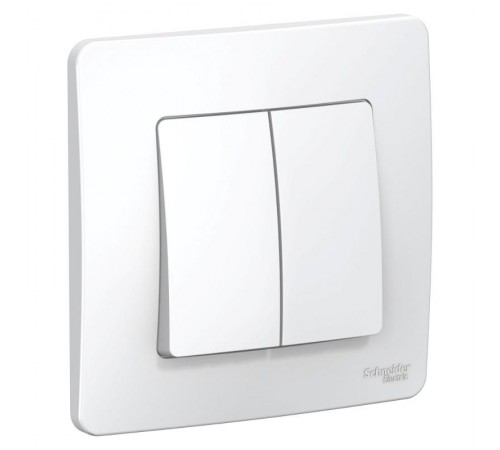 Blanca Белый С/У Переключатель 2-клавишный, 10А, 250B  BLNVS106601  SE