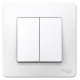 Blanca Белый С/У Переключатель 2-клавишный, 10А, 250B  BLNVS106601  SE