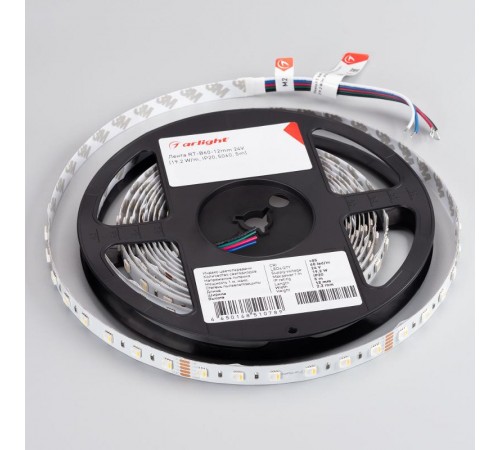 Лента светодиодная RT-B60-12mm 24V RGBW-Day-4-in-1 (19.2 W/m, IP20, 5060, 5m) (arlight, Открытый)  019151(2)  Arlight