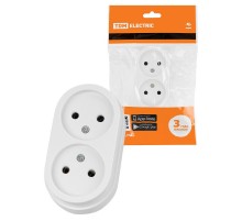 Розетка двойная 2П открытой установки IP20 10А белая "Ретро"  SQ1806-0529  TDM