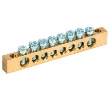 Шина PEN "земля-ноль" 6х9мм 8/2 (8групп/креп по краям)  YNN11-08-100  IEK