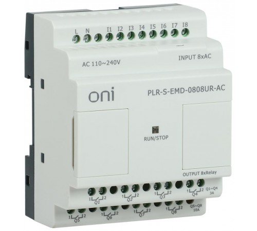 Логическое реле PLR-S. Расширение 8DI/8DO (R) 220В AC   PLR-S-EMD-0808UR-AC  ONI