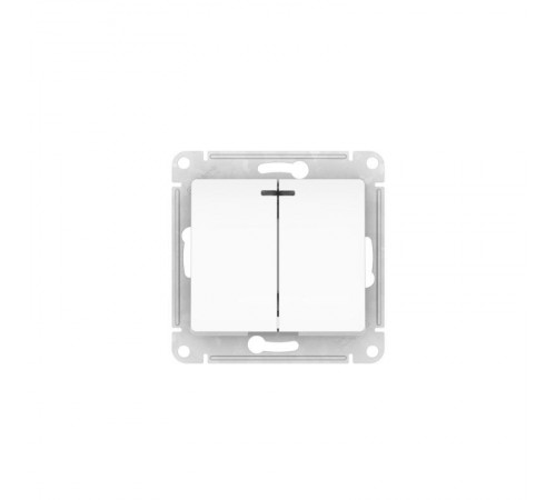 Glossa Белый Выключатель 2-клавишный с подсветкой, сх.5а, 10АХ, механизм, быстрозажимные клеммы  GSL000153S  SE