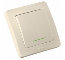Выключатель скрытой установки, одноклавишный, с индикацией, цвет слоновая кость  ВС10-312-01  HEGEL