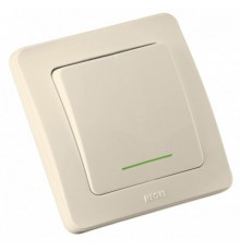 Выключатель скрытой установки, одноклавишный, с индикацией, цвет слоновая кость  ВС10-312-01  HEGEL