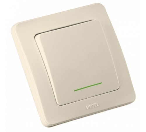 Выключатель скрытой установки, одноклавишный, с индикацией, цвет слоновая кость  ВС10-312-01  HEGEL