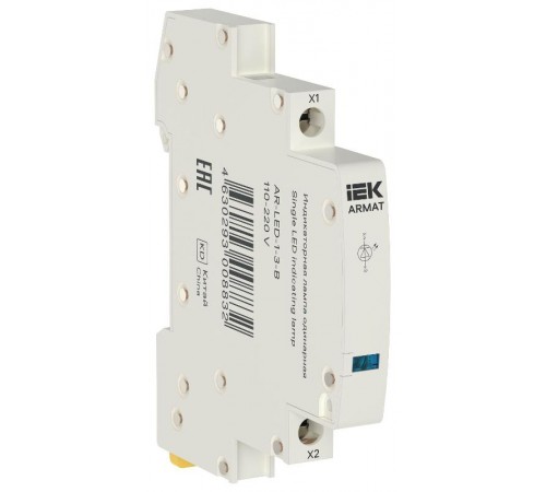 ARMAT Лампа индикаторная одинарная LED 110-220В DC голубая  AR-LED-1-3-B  IEK