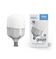Лампа светодиодная промышленная Basic T160 AC180-240V 90W 8600lm 6500K E40 LED 1/6  11734392  Gauss