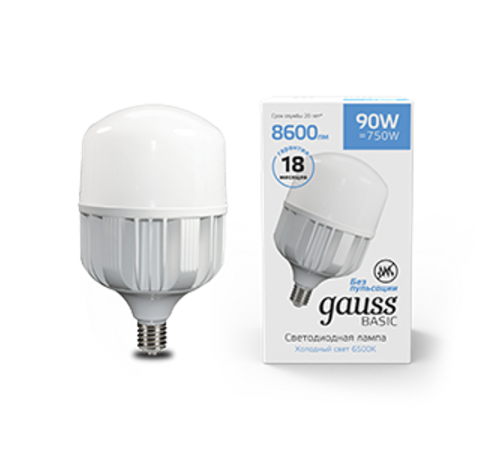Лампа светодиодная промышленная Basic T160 AC180-240V 90W 8600lm 6500K E40 LED 1/6  11734392  Gauss