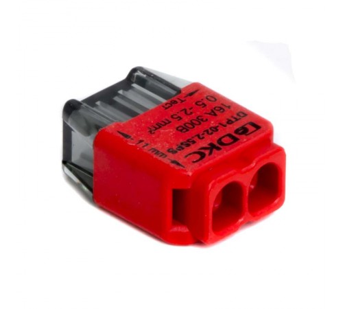 Клеммная колодка на 2 проводника до 2,5 кв. мм. на токи до 16А  DTP1-02-2.5SPS  DKC